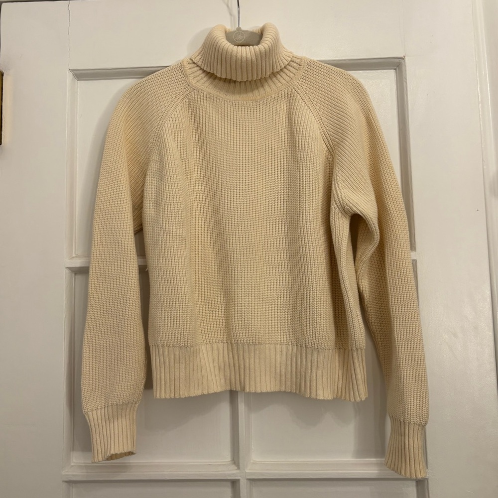 Vintage 100% Cotton Cream Turtleneck